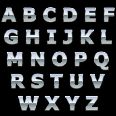 Chrome metal shiny letters