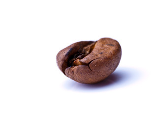 cup of coffee on a background coffee beans 