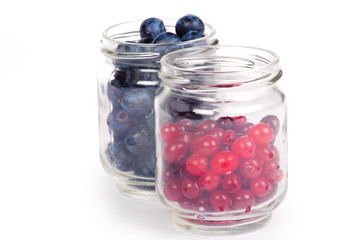 Fresh raw blueberries isolated on white