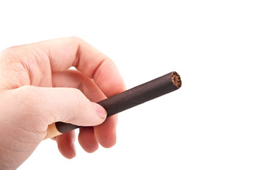 man holding cigar