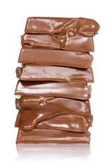 Melting chocolate pieces