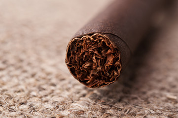 closeup of cigar
