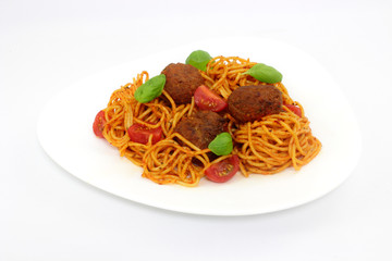Spaghetti with meatballs - Spaghetti mit Hackbällchen
