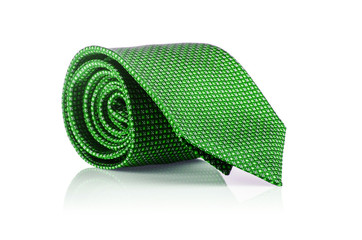 Elegant silk male tie ( necktie ) on white