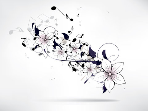 abstract musical floral background