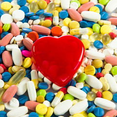 Fototapeta na wymiar background made of colorful pills.