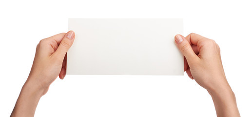 Hands and paper isolated