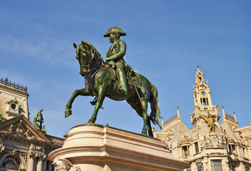 Obraz premium monument of the king Pedro IV, Porto, Portugal