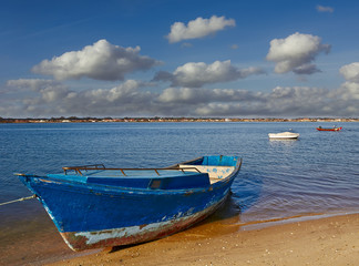 Boats at the lagoon, Aveiro in Portugal