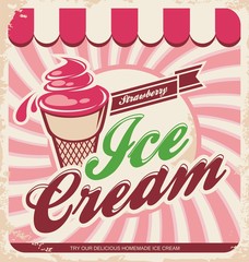 Ice cream retro poster