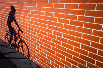 Fototapeta premium Female biker!s shadow