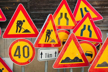 Roadwork signs