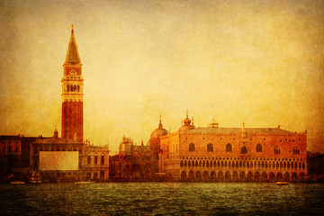 Plakat nostalgiczny widok Wenecji