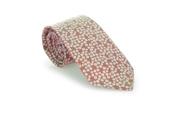Elegant silk male tie ( necktie ) on white
