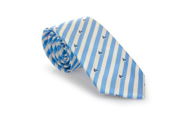 Elegant silk male tie ( necktie ) on white