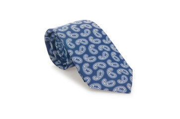 Elegant silk male tie ( necktie ) on white