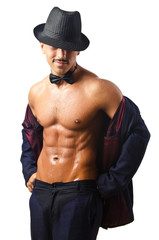 Fototapeta premium Naked dancer isolated on the white