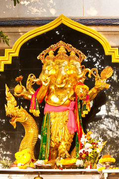 golden ganesh statue in thailand