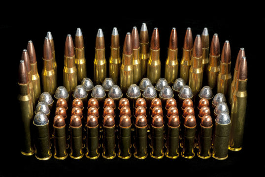 Gun ammunition bullets different sizes