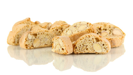 Aromatic cookies cantuccini isolated on white