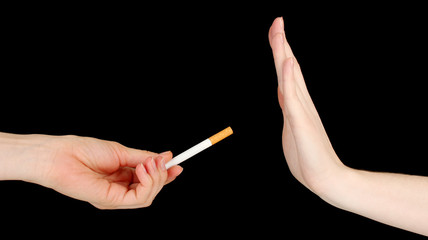 Concept: stop smoking, on black background