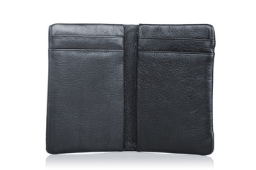 Leather wallet isolated on the white