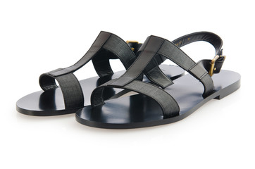 Woman sandals isolated on the white