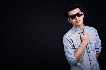 Handsome man take in the studio