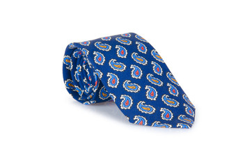 Elegant silk male tie ( necktie ) on white