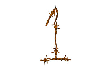 Barbed wire alphabet

