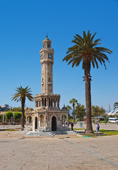 Fototapeta na wymiar Historical Clock Tower of IzmirTurkey