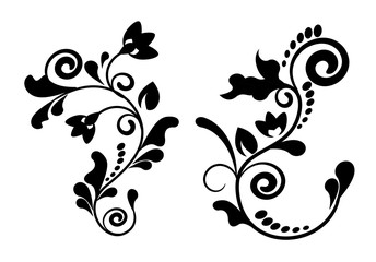 Vintage decorative elements with swirls