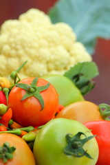 Vegetables Tomato  and cauliflower