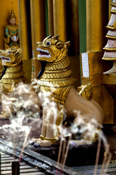 Myanmar Stupas and sacred statues