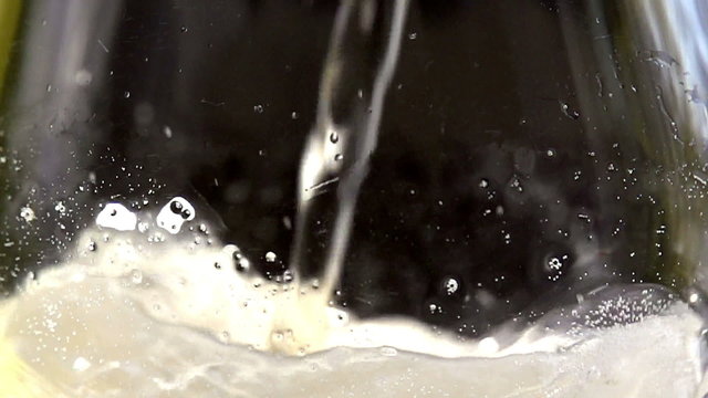 Sparkling Wine. Slow Motion at a rate of 480 fps.