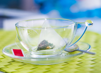 Cup of tea with tea bag