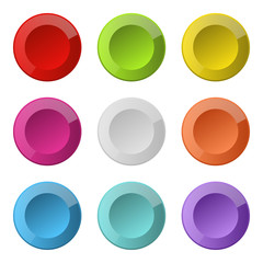 set of bright 3d buttons