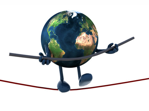 earth acrobat who walks on a wire