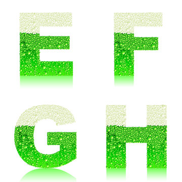 alphabet green beer EFGH