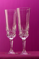 Empty champagne glasses