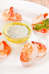 shrimps with sauce