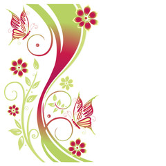 Frühling, frame, Blätter, Laub, Ranke, grün, rot © christine krahl