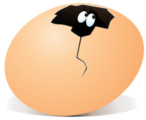 illustration of broken egg with surprise inside