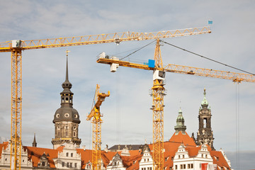 Cranes and rooftops