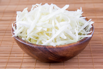 Shredded white cabbage