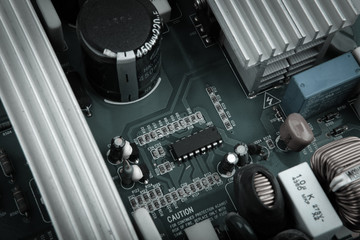  circuit board from the computer closeup