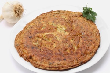 Omelette on a white plate