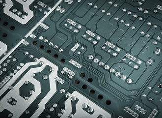  circuit board from the computer closeup