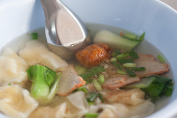 Water dumplings or Wonton soup
