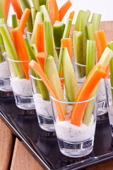 vegetable appetizers with yogurt